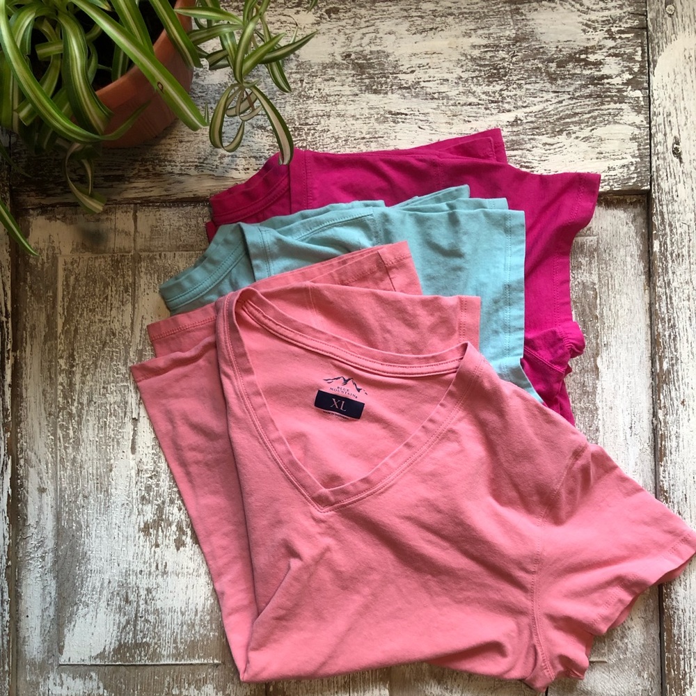 Blue Mountain V Neck T Shirts (3)